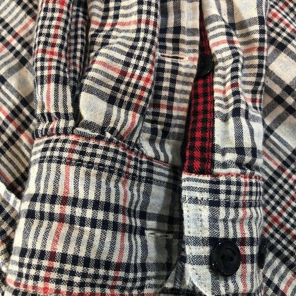 John Rich and Bros Woolrich Black Grey Plaid Button Down Flannel Shirt Size Med - Picture 4 of 10